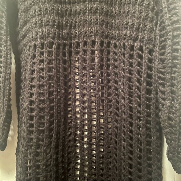 Open Knit Hollow Long Sweater Dress - Picture 10 of 12